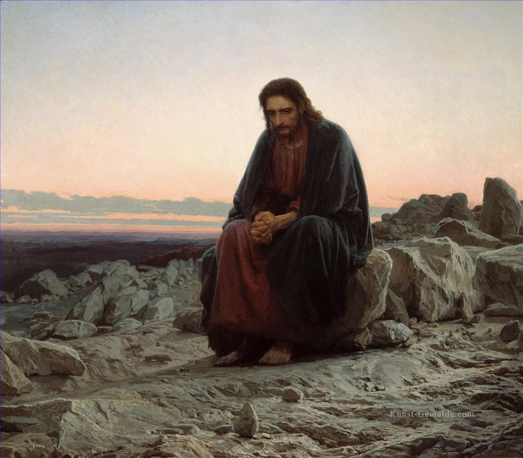 Christus in der Wildnis Wüste Ivan Kramskoi Ölgemälde
